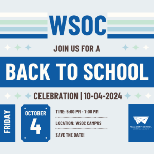 Save the Date, the Back to School Celebration will be October 4th from 5-7PM